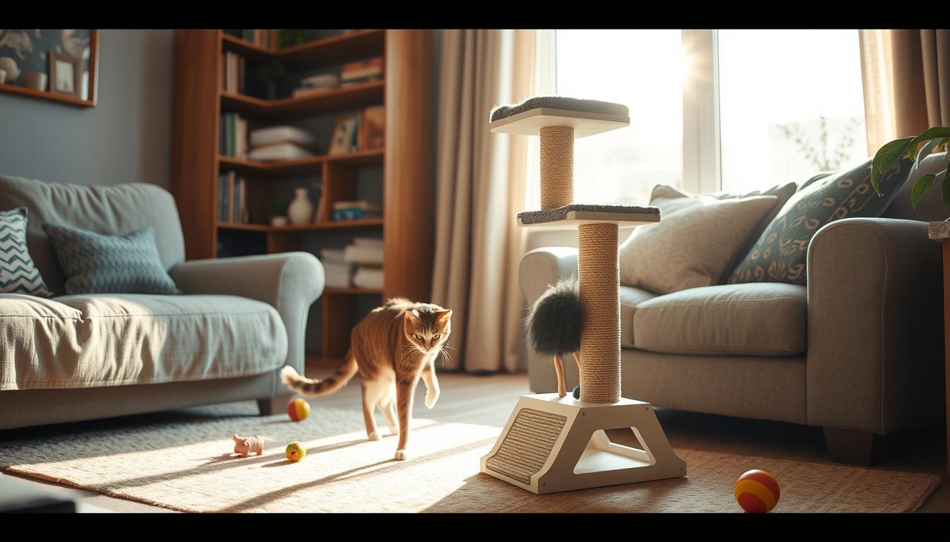 Como acostumar gato com arranhador novo