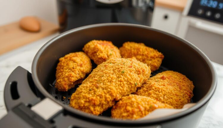 Como empanar frango crocante na air fryer