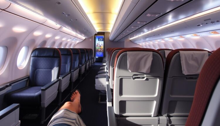 Como escolher assento no avião para ter mais espaço nas pernas