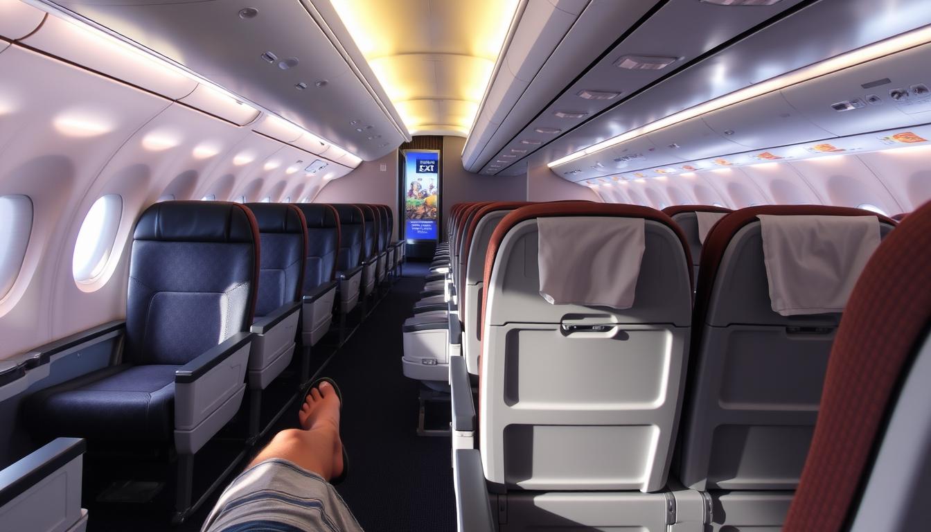 Como escolher assento no avião para ter mais espaço nas pernas