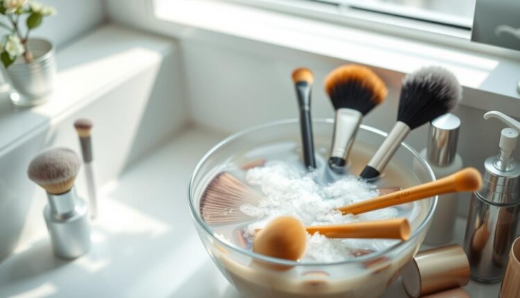 Como limpar pincéis de maquiagem com shampoo neutro