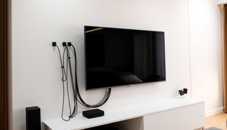 Como organizar fios atrás da TV com braçadeiras simples