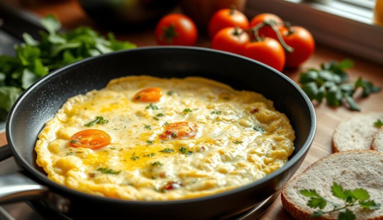 Como preparar omelete fofinho sem óleo na frigideira