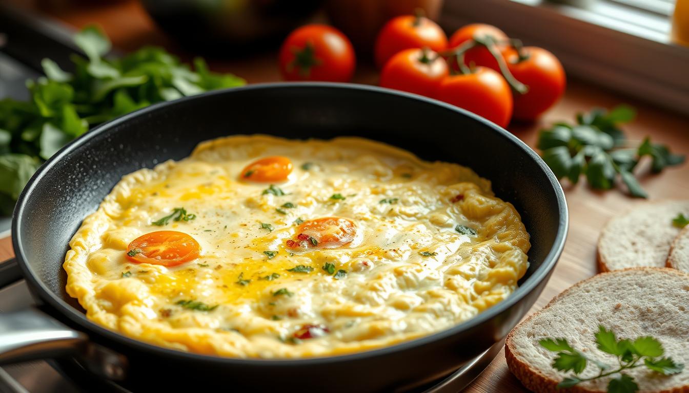 Como preparar omelete fofinho sem óleo na frigideira